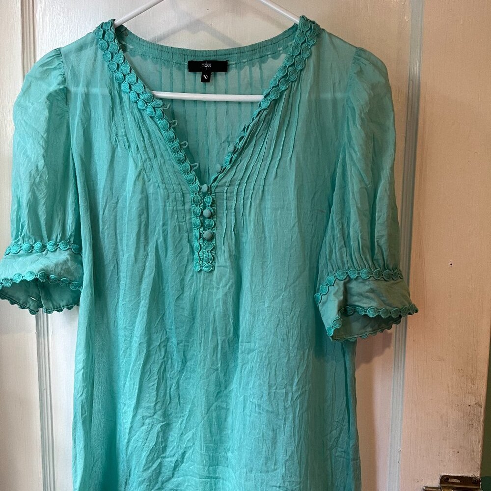 womens' seafoam green tunic blouse Debenham's size 10
